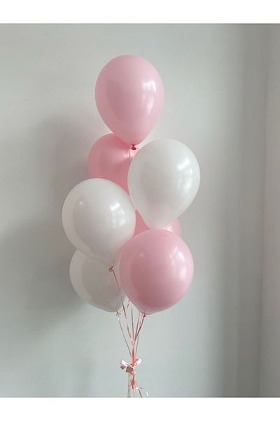 Partifabrik Macaron Pastel Pink White Balloon Bunch 10 Pieces