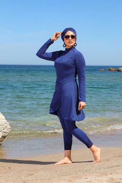 SEBOTEKS Pareo Model Design Κλειστό Μαγιό Hijab με Καλσόν 2230
