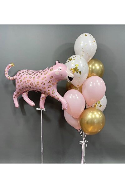 Partifabrik مجموعة بالونات ذات طابع النمر الوردي
