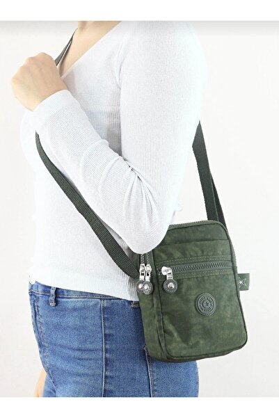 MEGA Klinkır Kumaş Ufak Omuzçantası, Telefon Çantası, Günlük Çok Gözlü Çanta