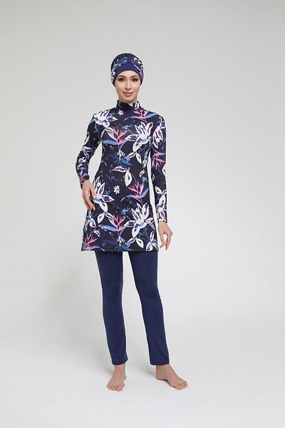 SEBOTEKS Μαγιό Hijab με εξωτικό σχέδιο 2274