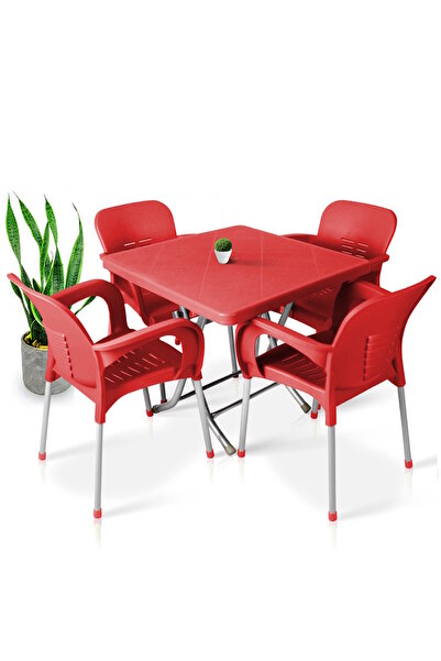 nar sokağı 80x80 Metal Ayaklı Bahçe Balkon Masa Takımı