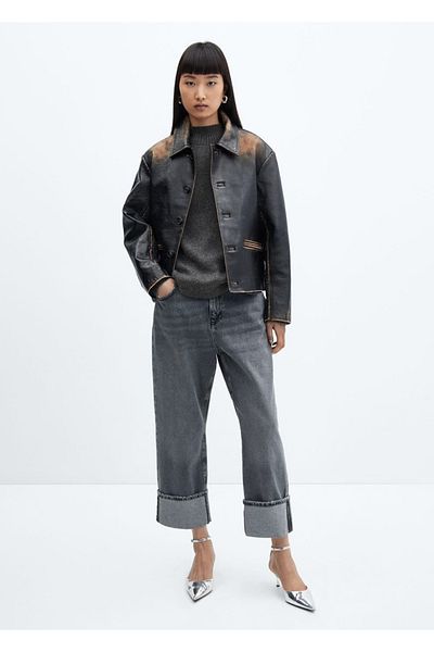 MANGO Woman Πουλόβερ oversize με γιακά Perkins