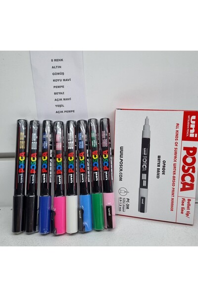 Uni UniPosca Paint Marker Sets 8-color Pc-3m Medium Set