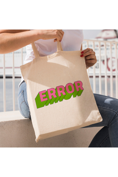 MKMODA Υφασμάτινη τσάντα με στάμπα  "Error "