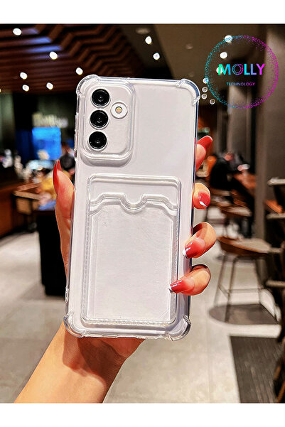 Molly Samsung Galaxy A54 İçin Kart Cepli Şeffaf Silikon KIlıf