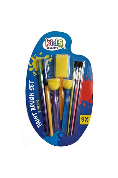 QUEEN AKSESUAR Imported luxury German quality 9-piece paint painting decopage sponge shaped fine thick wood brush set