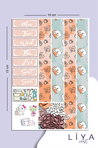 LiyaCraft Set nalepnica pogodan za planer, agendu i bullet journal