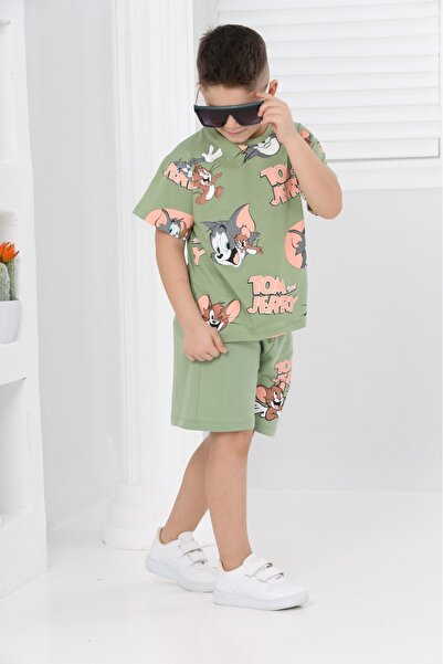 BUUFUU unisex tom&jery printed short-sleeved shorts two-piece set