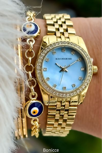 Navimarine Brand Steel Cord Waterproof Women's Wristwatch Bracelet
