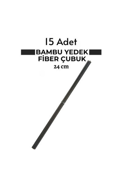 DOĞAL SEPETİM Oda Kokusu Bambu Yedek Çubukları Siyah Fiber 15 Adet