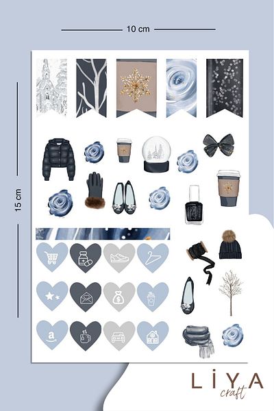 LiyaCraft مجموعة ملصقات مناسبة لمجلة Planner Agenda Bullet Journal
