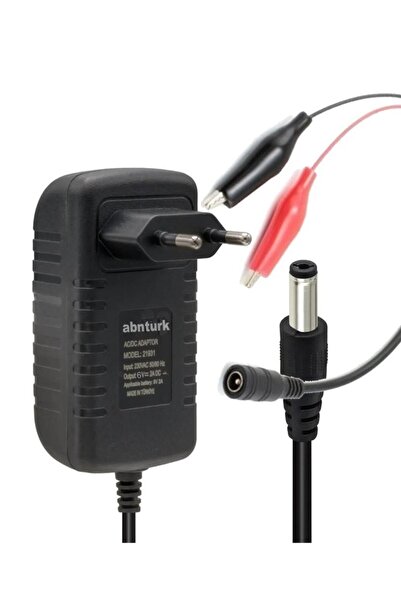 abnturk 6 Volt akü şarj adaptörü 6 V 2 Amper Çift Fonksiyon Akü Şarj Cihazı A...
