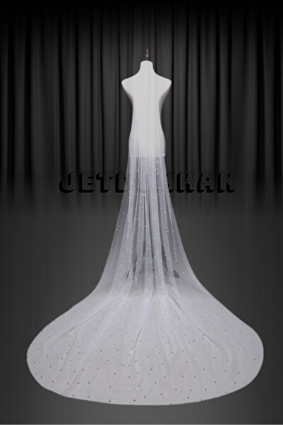 JetDukkan Voal cu perle de 3 metri - Accesoriu pentru rochie de mireasa, voal...