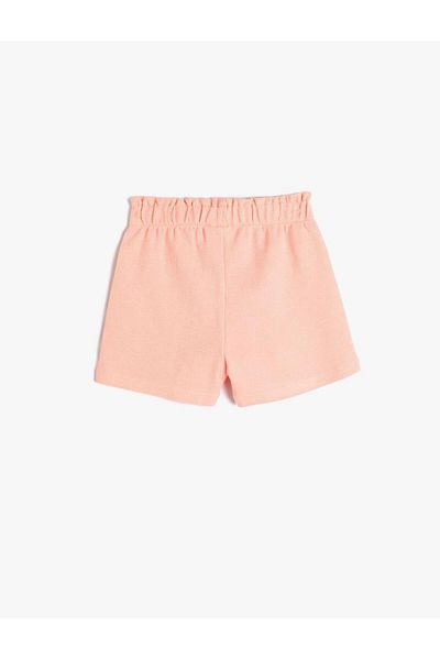 Koton Baby Girl Shorts Elastic Waist Textured Cotton with Label Detail