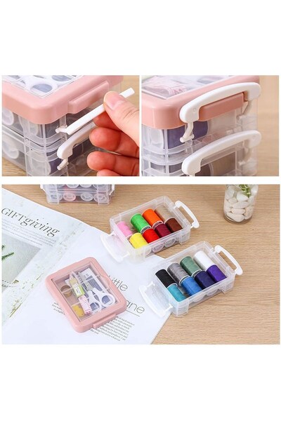 Neler Geldi Neler Özel Kutulu 30 Parça Mini Dikiş Seti Iğne Iplik Balıkçı Makas Mezura Yüzük İğne İplik Seti