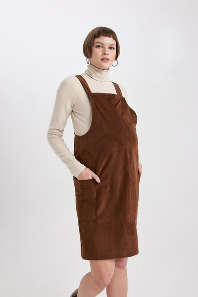 DeFacto Umstands-Salopet-Kleid aus Samt mit normaler Passform C0963ax23wn
