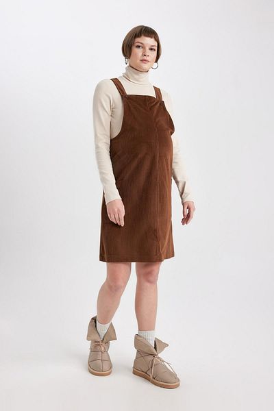 DeFacto Umstands-Salopet-Kleid aus Samt mit normaler Passform C0963ax23wn