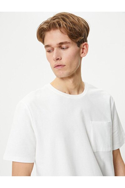 Koton Бавовняна футболка з коротким рукавом з екіпажною горловиною з кишенею Детальніше