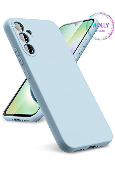 Molly Samsung Galaxy A54 İçin Bebek Mavisi Liquid İçi Kadife Silikon Kılıf (Uyumlu)