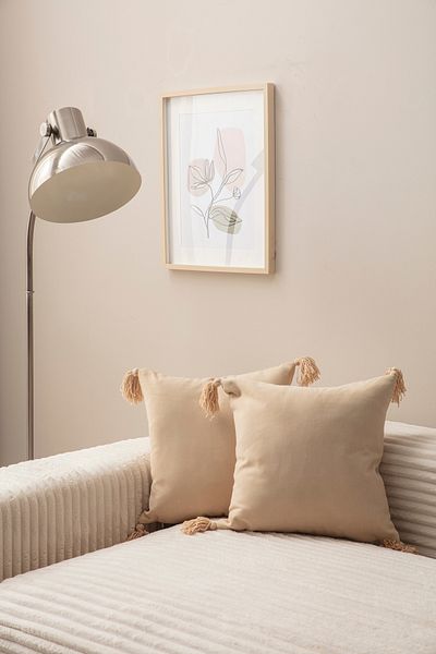 SWITA Home Design Διπλό Διακοσμητικό Φουντωτό Κάλυμμα Μαξιλαριού Μπεζ 43x43