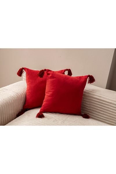 SWITA Home Design Dublu Decorativ Tufted Throw Perna Tigla 43x43