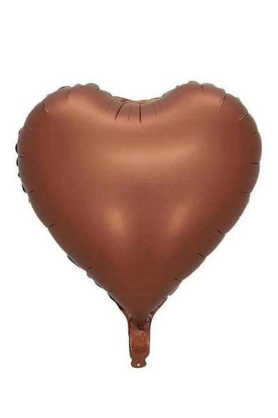 asöy Karemel Brown Heart Foil Balloon 1 Piece Sea Sand Beige Cream