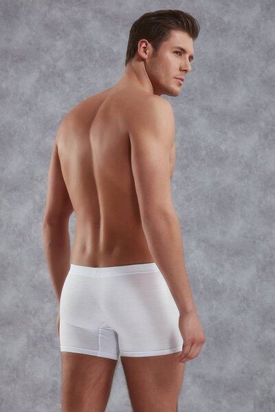 NazikEndam Ανδρικό μπόξερ με κανονικό πόδι, μαύρο Micro Modal, με τσάντα, Dore anse 1510