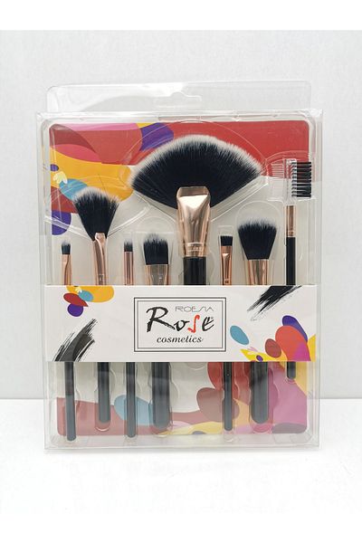 AİLY COSMETİCS Rose Luxury 8-Piece Large Size Makeup Brush Set