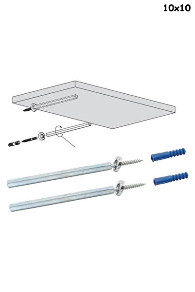 ŞENEL Yapı Market 2 Set 4 Adet Metal Gizli Raf Tutucu Sabitleme Takım 10x100