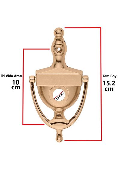 ŞENEL Yapı Market Elif Gold Door Clock Knob Binoculars Compatible Steel Door Gold Plug