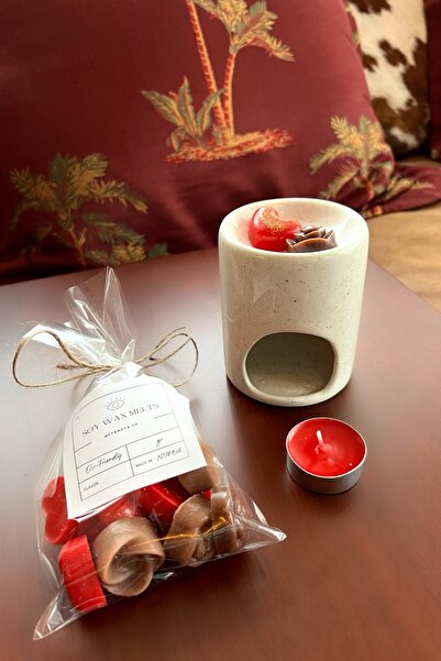 Metanoyaco Vanilya & Çikolata Kokulu Buhurdanlık Koku Tabletleri (12 ADET) & Buhurdanlık %100 Soya Wax