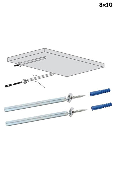 ŞENEL Yapı Market Metal Gizli Raf Tutucu Sabitleme Takım İnce 8x100
