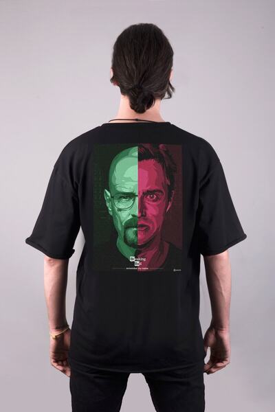 Pisa Art Breaking Bad Fata Spate Design imprimat Tricou oversize unisex