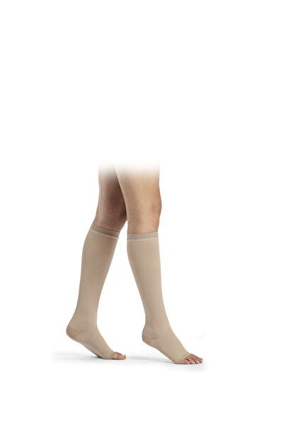 medi MEDİVEN COTTON %100 PAMUK ÇORABI DİZ ALTI CCL 2 BURNU AÇIK