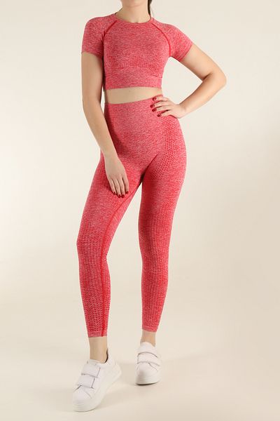 zeynos giyim bebe Short Sleeve Melange Sports Tights Set
