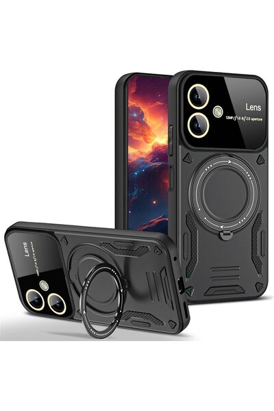 m.tk moveteck Samsung Galaxy A05 Kılıf Magsafe Dönebilen Halkalı Standlı Kame...