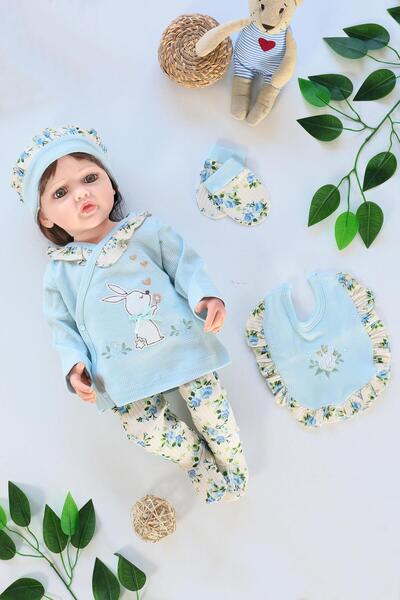 Sitilin طقم خروج فاخر من المستشفى للفتيات الصغيرات باللون الأخضر مكون من 5 قط...