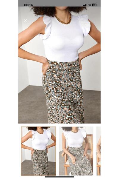 Pupa Crew Neck Sleeve Ruffle Camisole T-Shirt Blouse