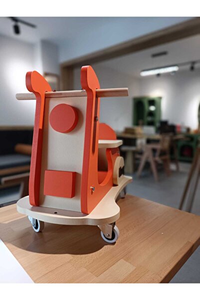Baykuş Craft Mimarlık Ahşap Retro Baby Vespa Scooter - Ahşap Denge Bisikleti - Ahşap Bebek Oyuncağı