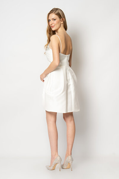 RENGIN Göğsü taş detaylı anvelop etkeli abiye elbise