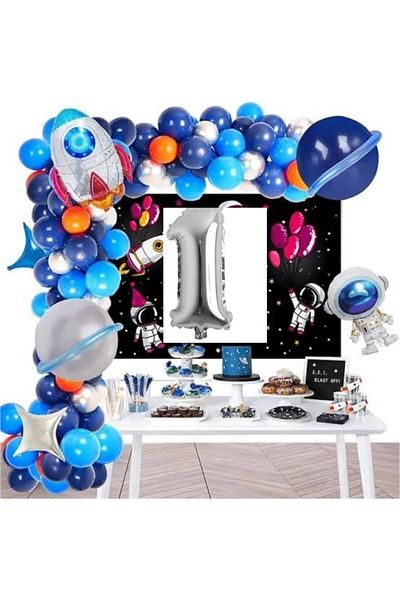 Toptan Bulurum Bkmc Age Foiled Astronaut Rocket Space Themed Birthday Party Ornament Bmcnm926