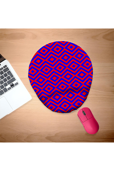 UcuruStore Μπλε-κόκκινο οβάλ mouse pad με υποστήριξη καρπού