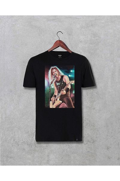 Pisa Art Унисекс тениска с щампа на Джеймс Хетфийлд и Metallica