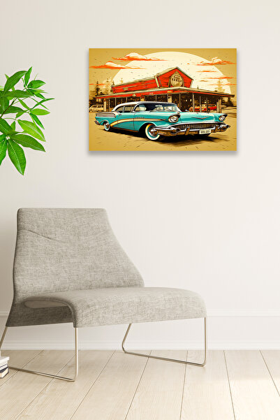 Nod Old Car Vintage Nostalgic Painting Model, Home Decoration, Living Room, Y...