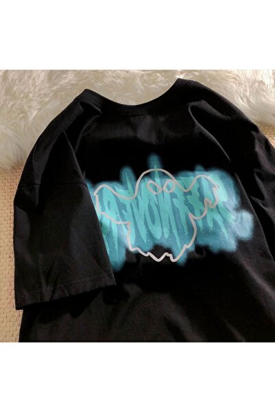 Gofeel Ghost Design Detail Unisex Oversize Fit T-Shirt
