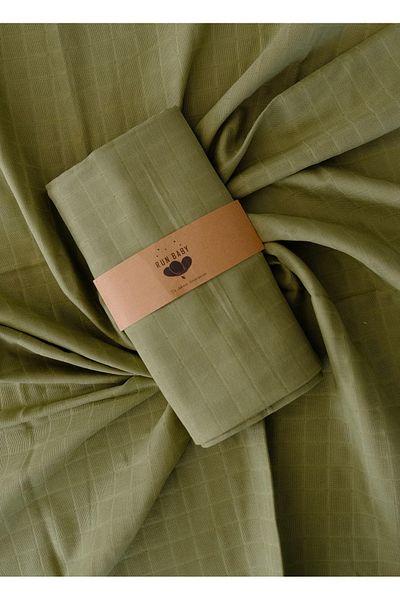 runbaby 100X75 cm 100% Cotton Muslin Fabric Baby Cover & Blanket - Green