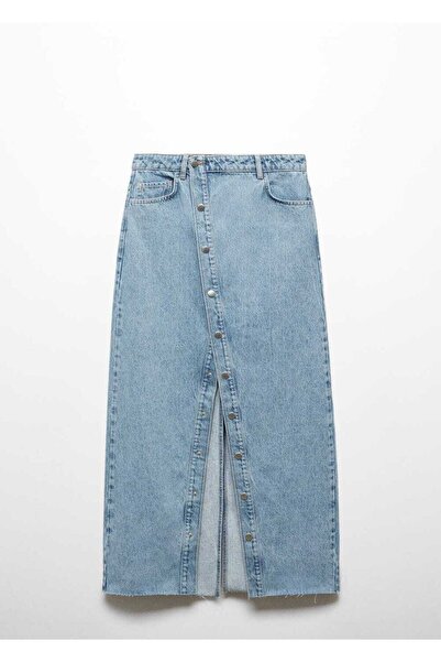 MANGO Woman Düğmeli denim etek