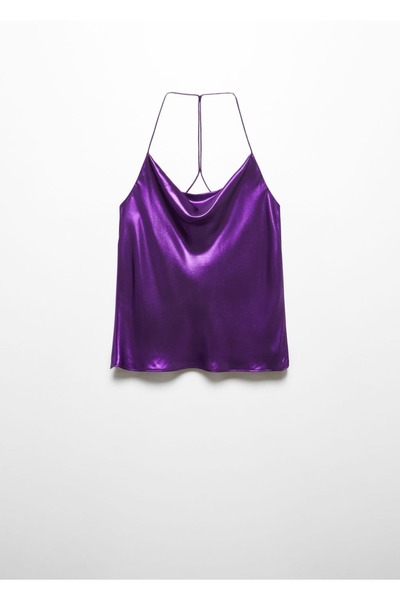 MANGO Woman Saten askılı bluz