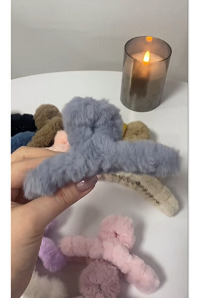 Wanderlust Brand New Latch Plush Buckle Mixed Color Hair Clip Women Children 12cm 1pc